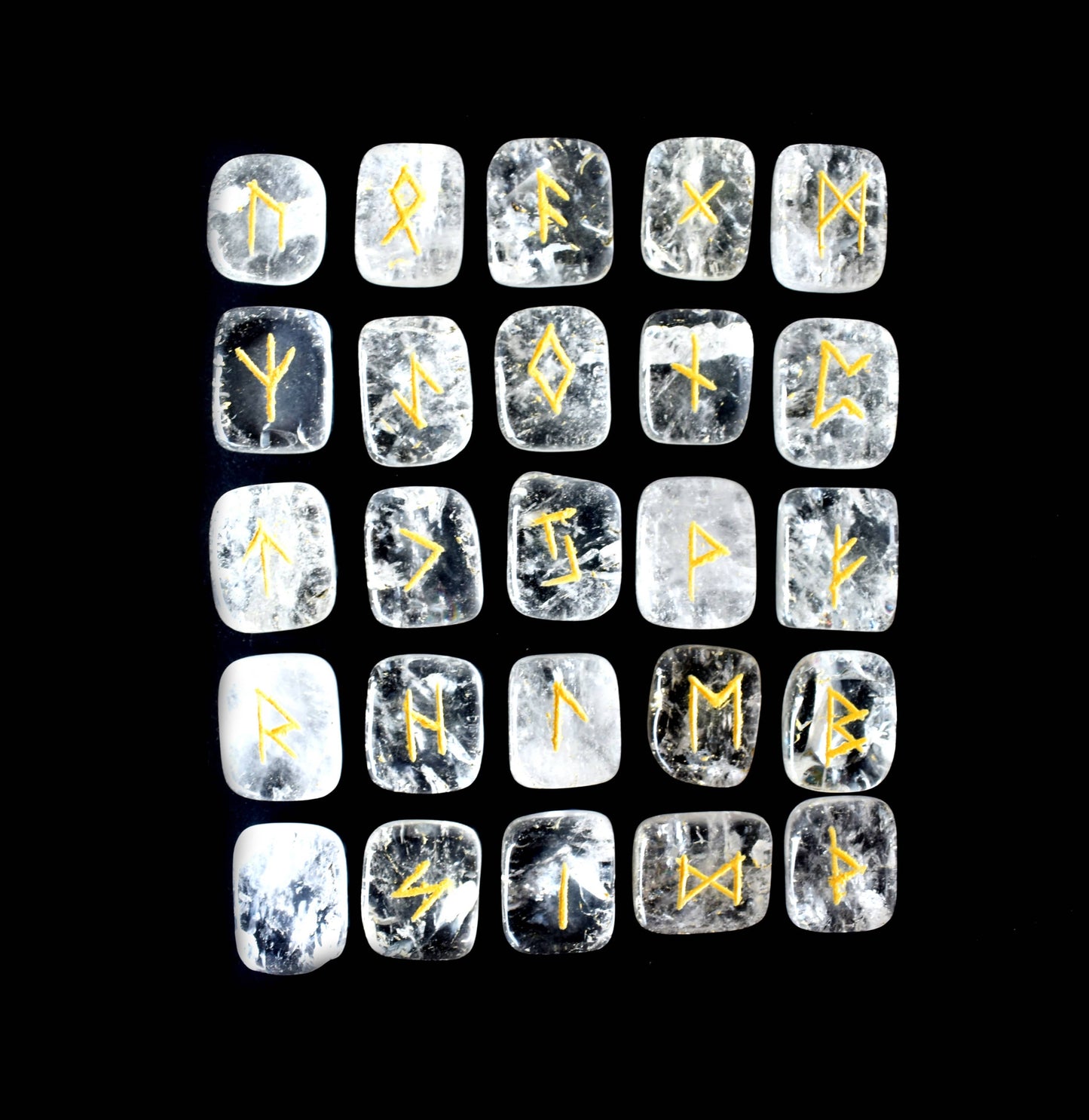 Clear Quartz Rune Set(Dispelling Negative Energy and Dreams)