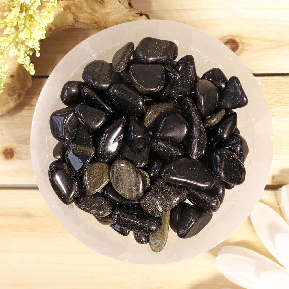 Golden Sheen Obsidian Tumbled Stones