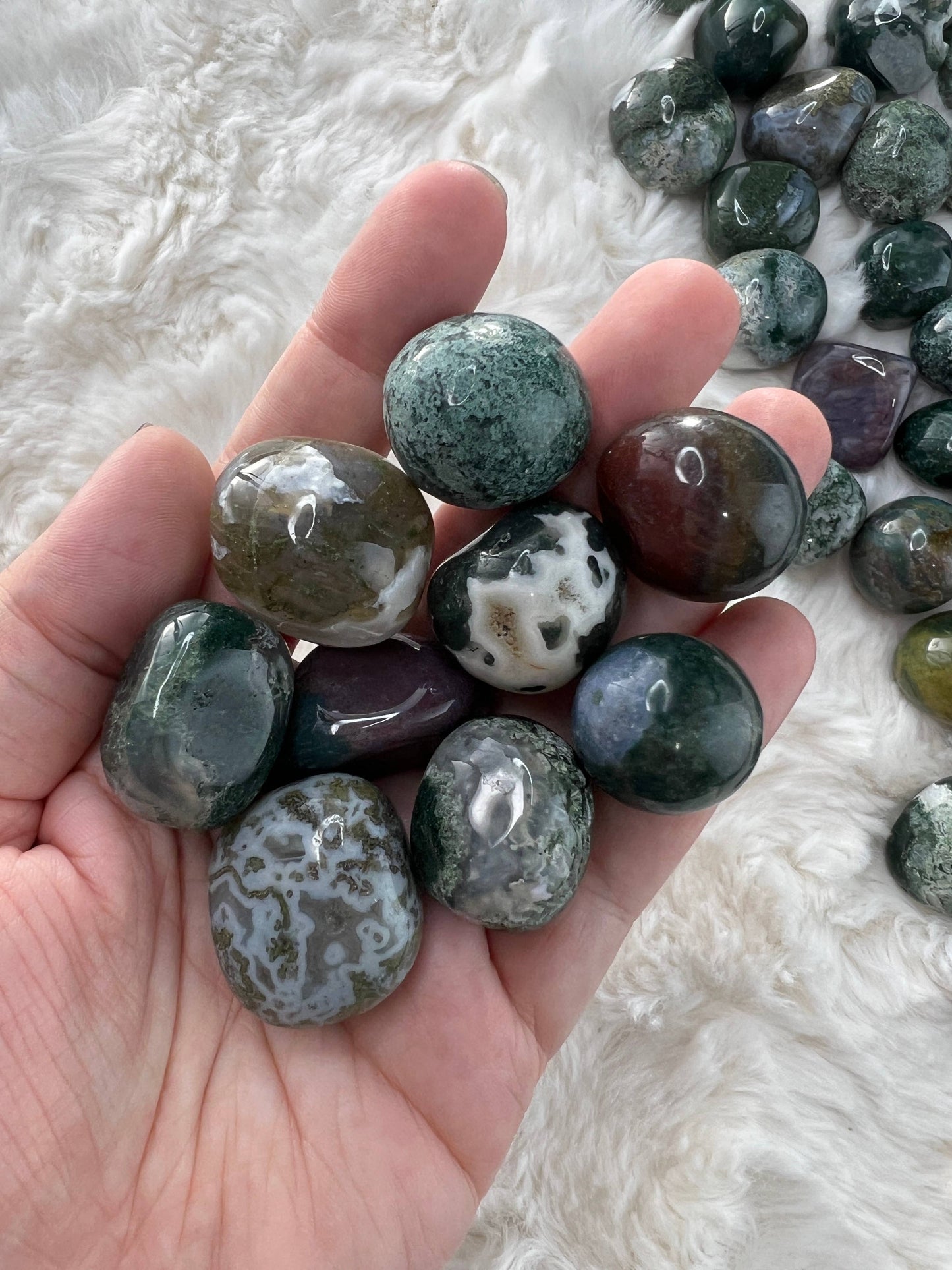 Moss Agate Tumble