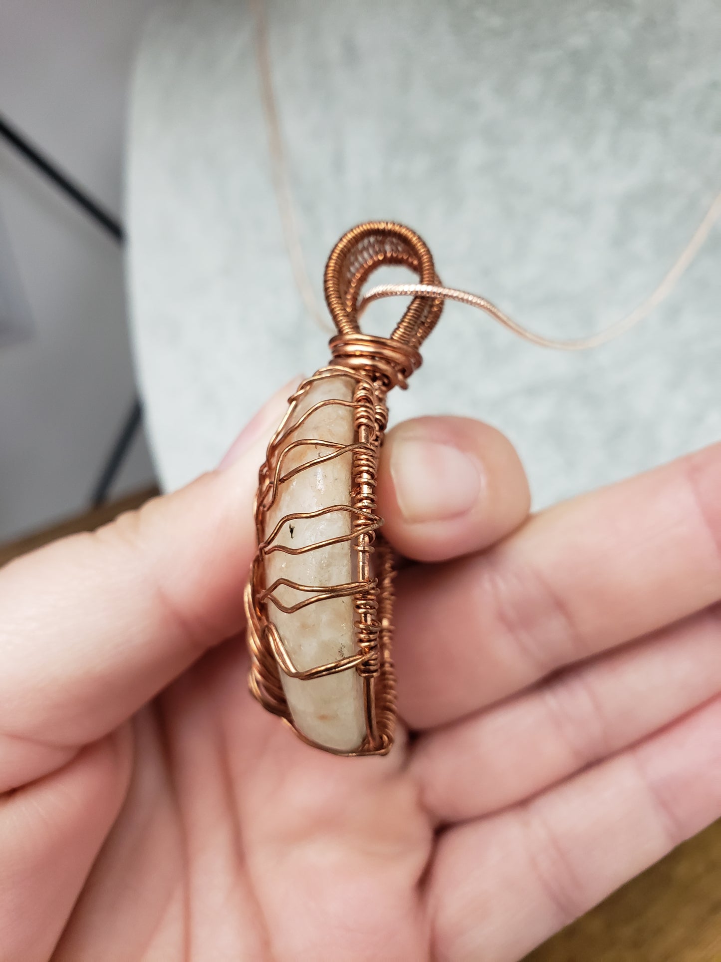 Sunstone Tree of Life Wire Wrap Necklace