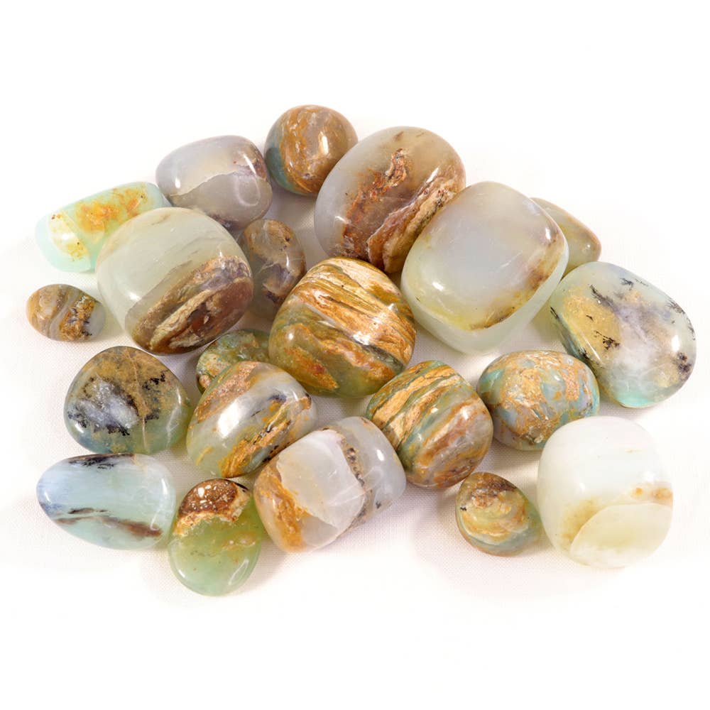 Blue Opal Tumbled Stones - Peruvian Blue