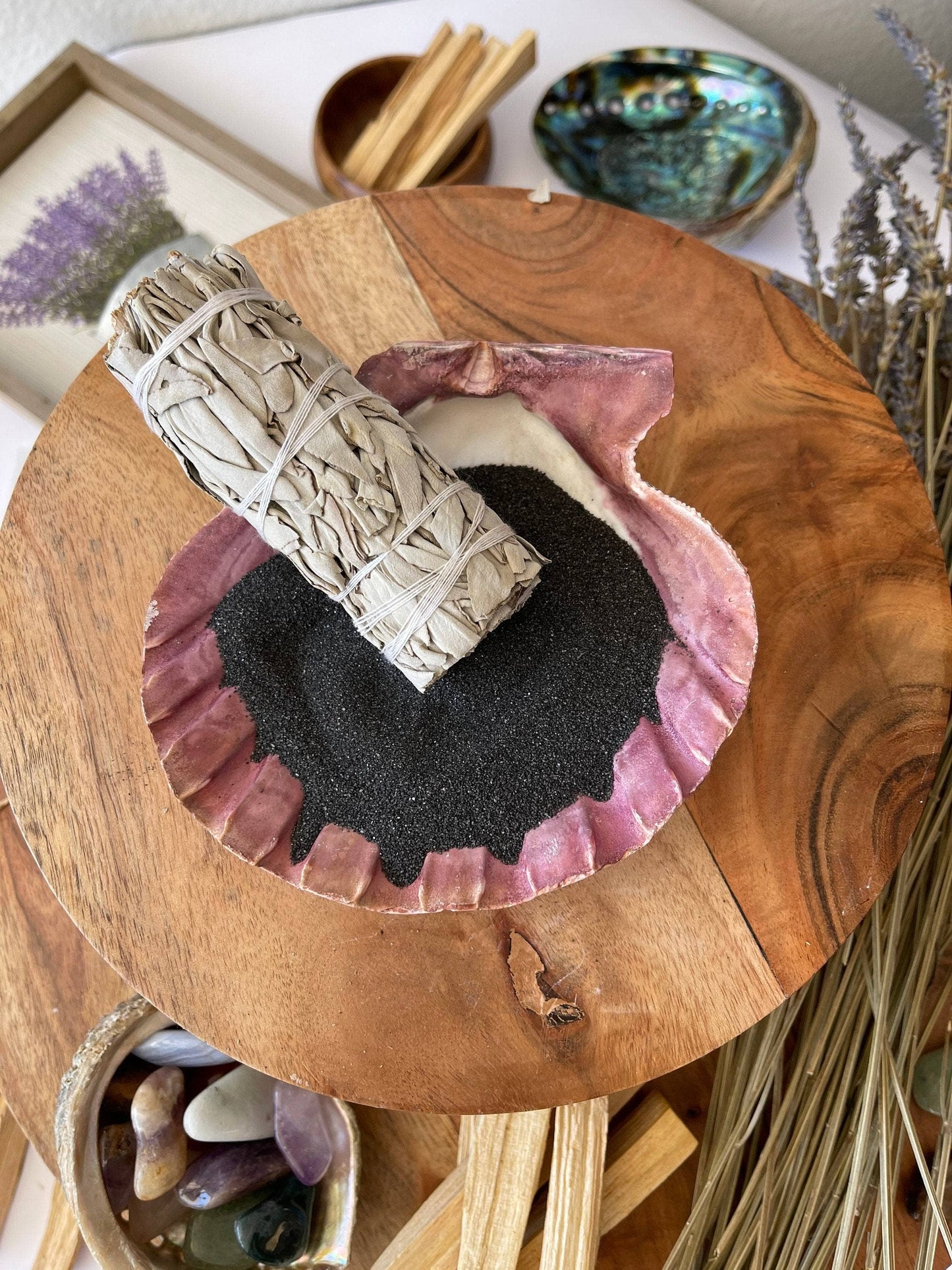 BLACK Sand-Incense,Sage,Palo Santo 4oz