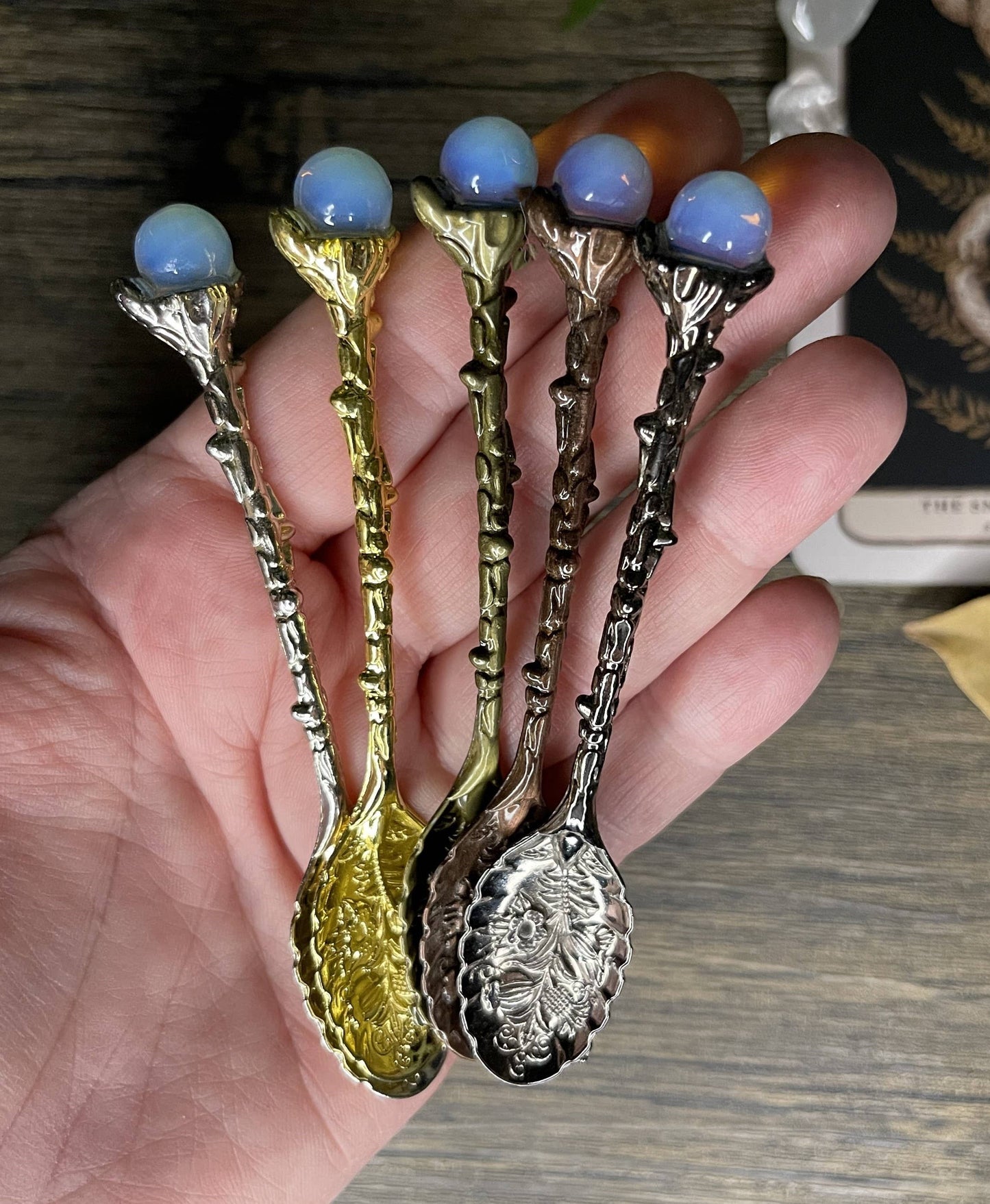 Opalite Crystal Spoon, Witchcraft Apothecary Supplies