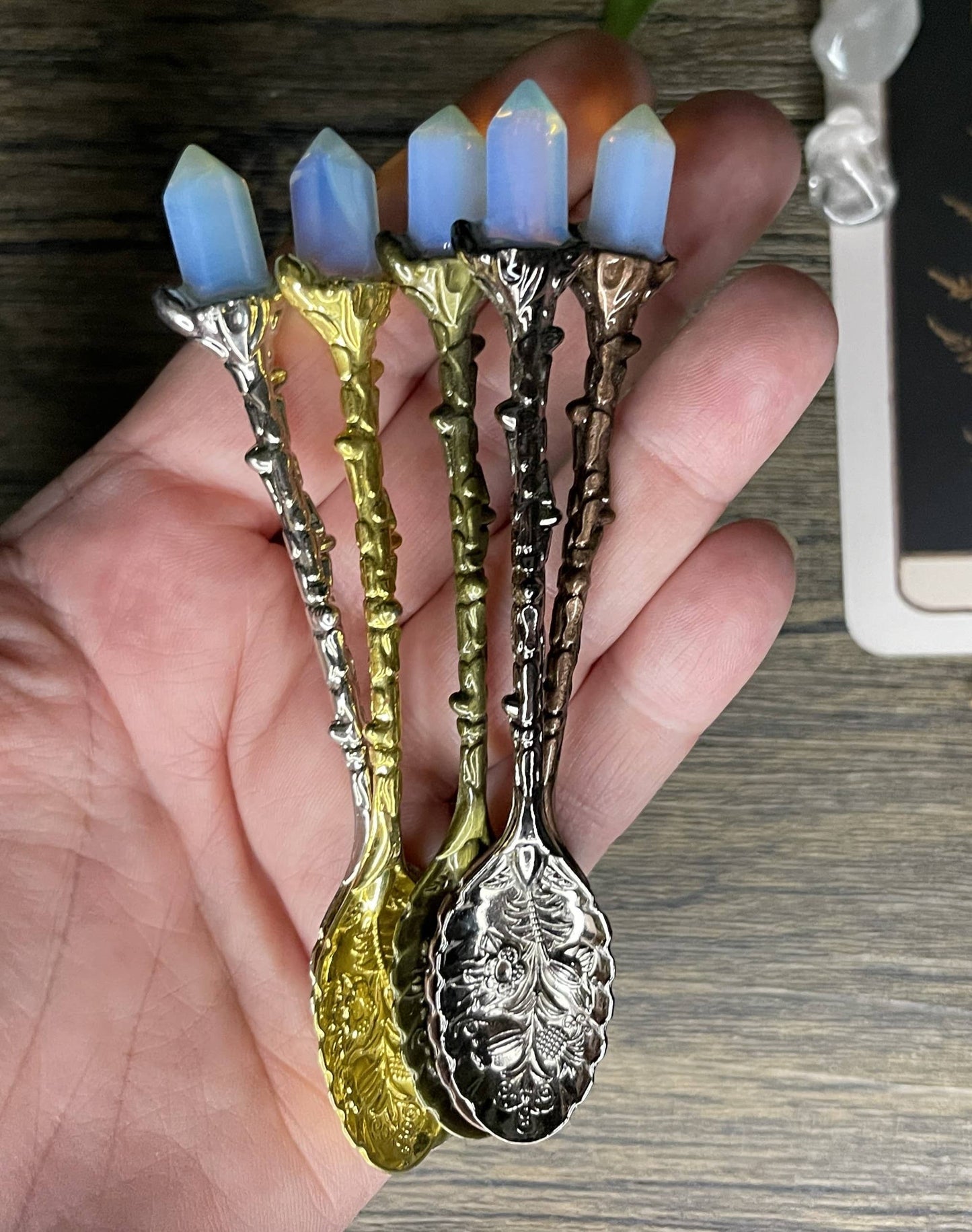 Opalite Crystal Spoon, Witchcraft Apothecary Supplies