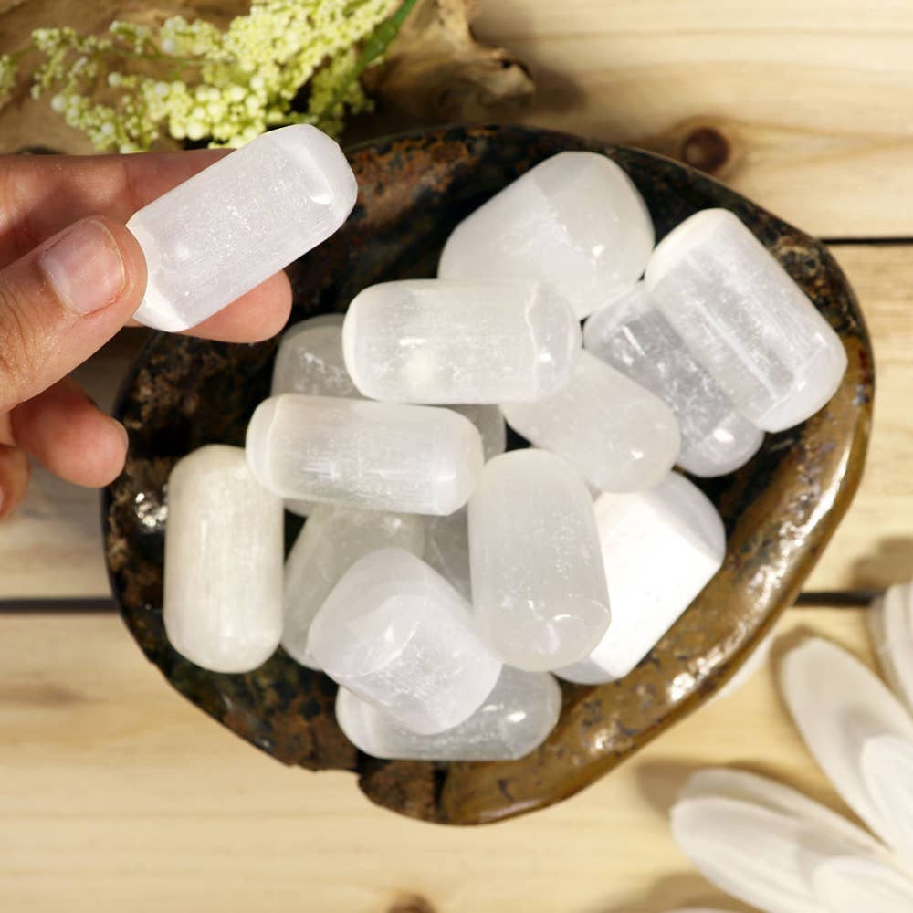 Tumbled Stones White Selenite