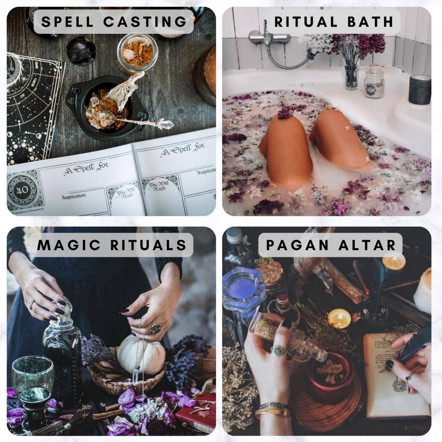 Spiritual Herb Kit-  20 Org. Ritual Herbs with Crystal Spoon