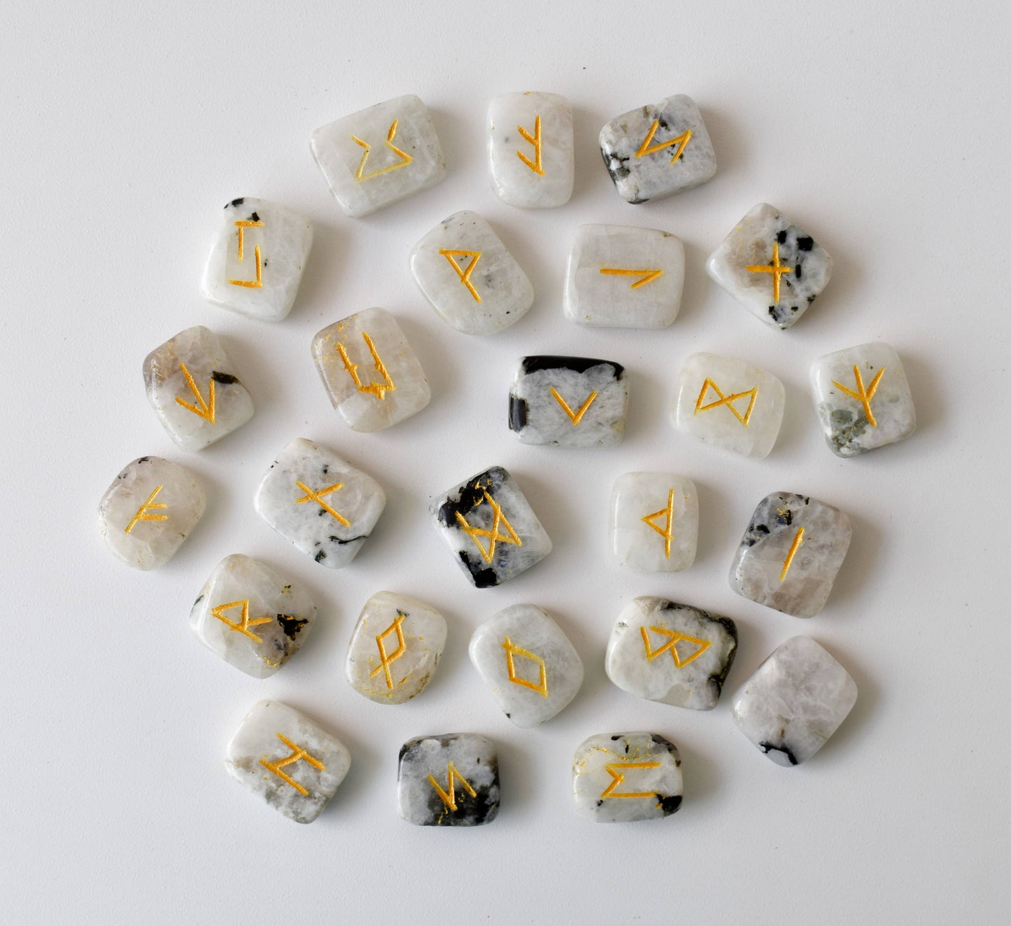 Rainbow Moonstone Rune Set(Growth  and Stress Relief)