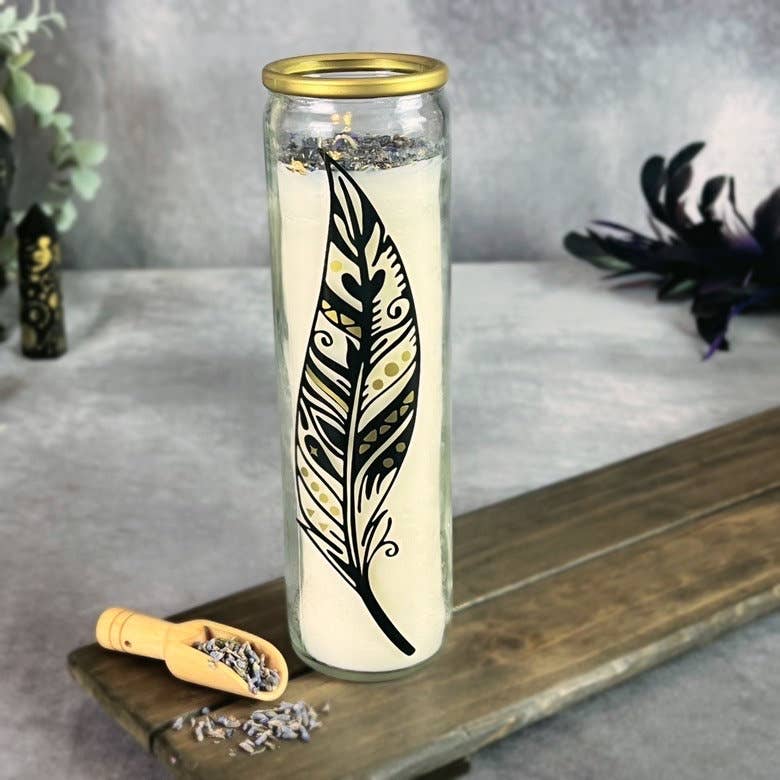 Large 100 Hour Crystal Intention Candle For Witchcraft