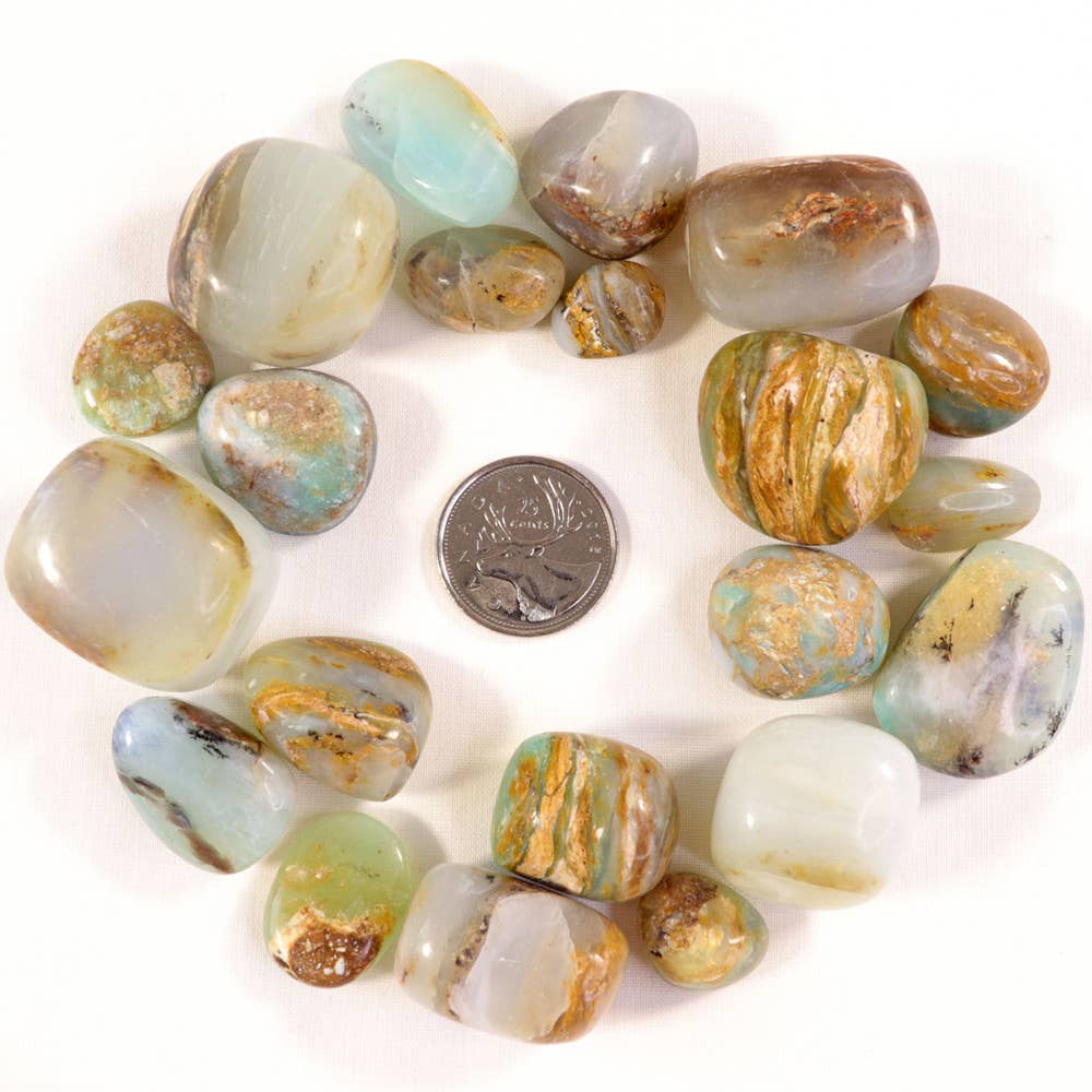 Blue Opal Tumbled Stones - Peruvian Blue