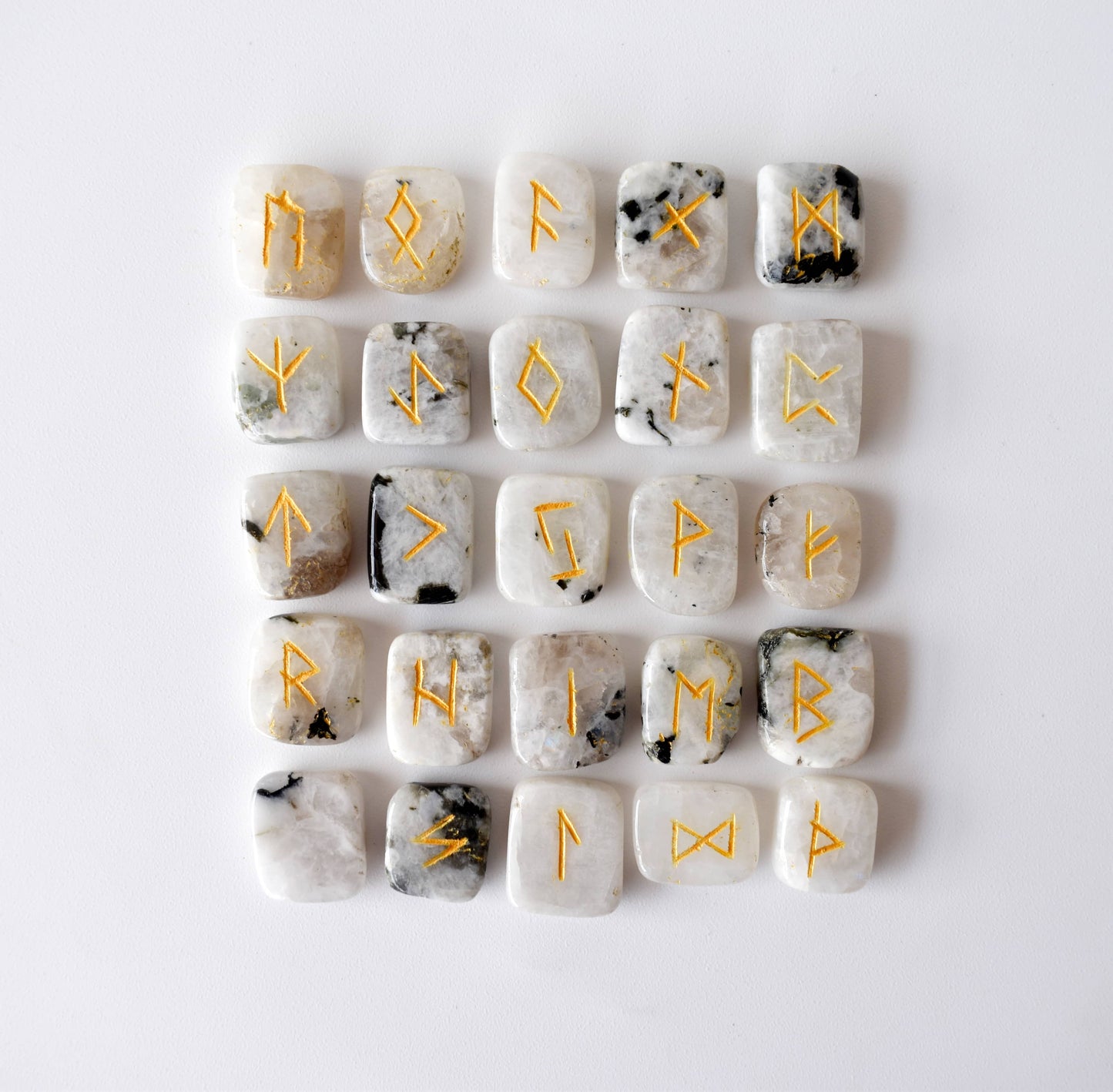 Rainbow Moonstone Rune Set(Growth  and Stress Relief)