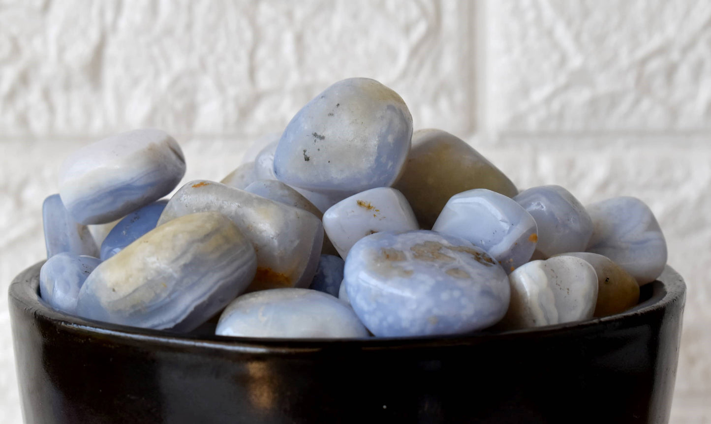 Blue Lace Agate Tumbled Stone ~ Healing Tumbled Stones