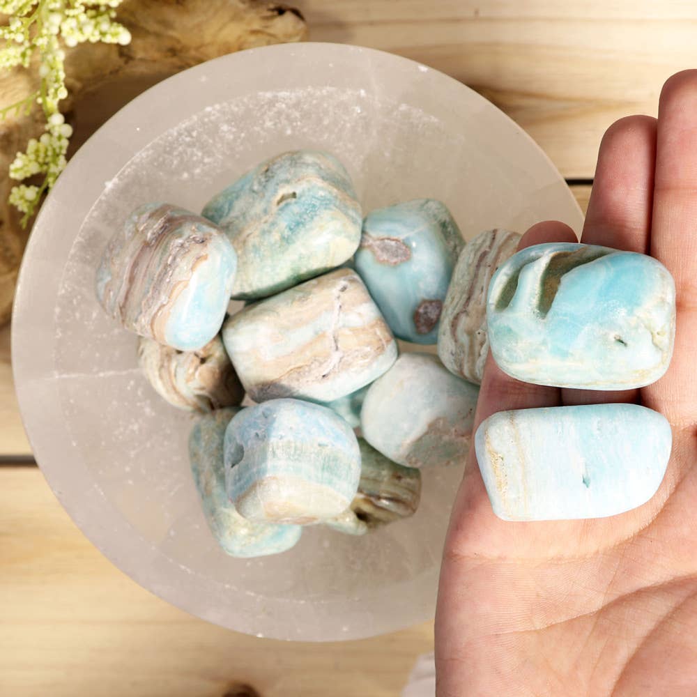 Blue Aragonite Tumbled Stones