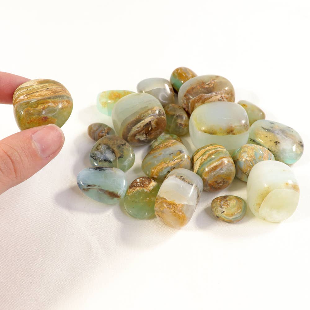 Blue Opal Tumbled Stones - Peruvian Blue