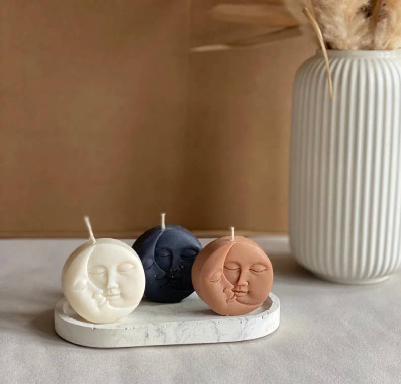 Soy Wax Moon Candle - Scented