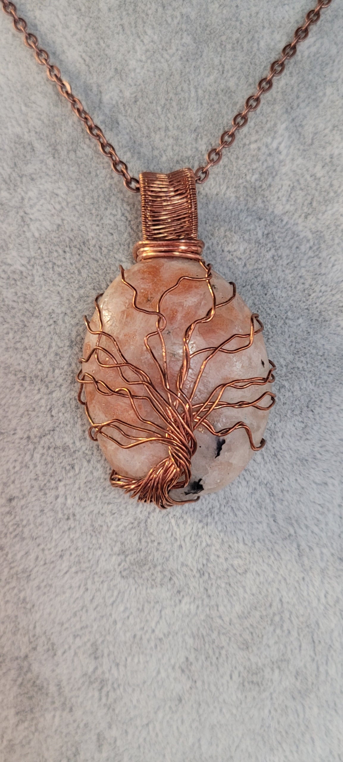 Sunstone Tree of Life Wire Wrap Necklace