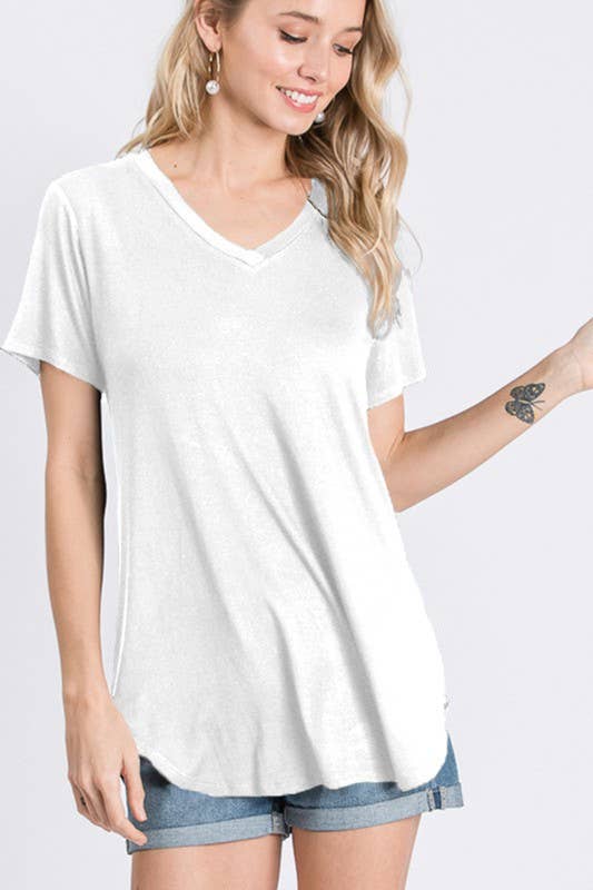 V Neck SOLID TOP 3 Colors