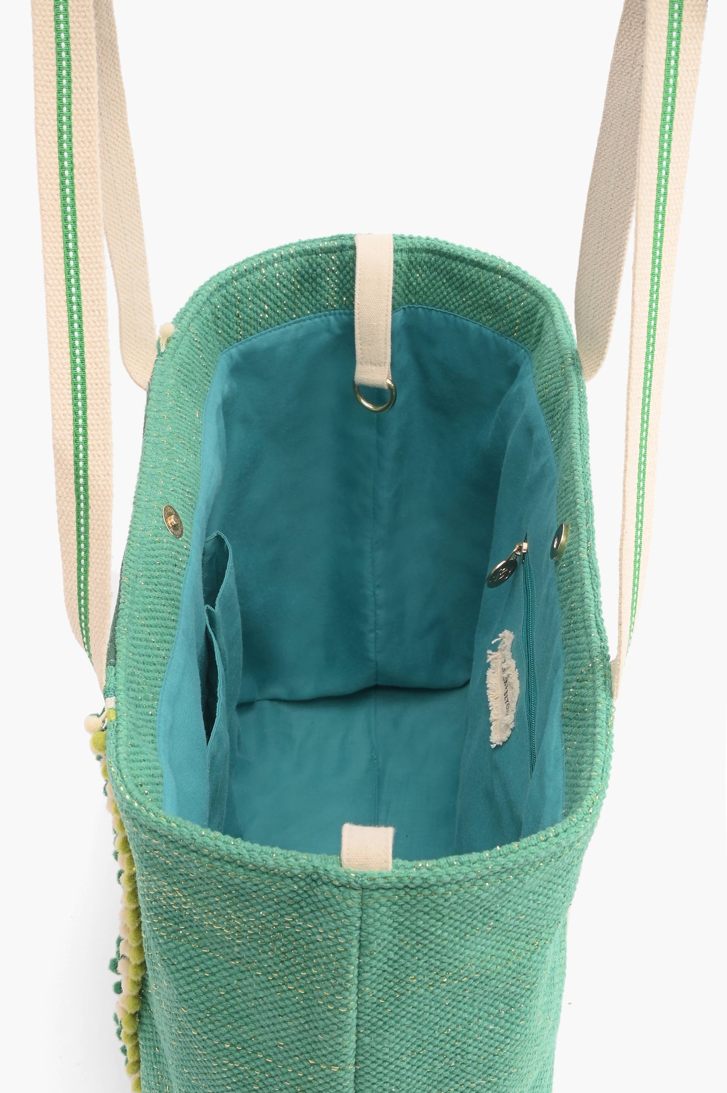 Emerald Evil Eye Embellished Tote