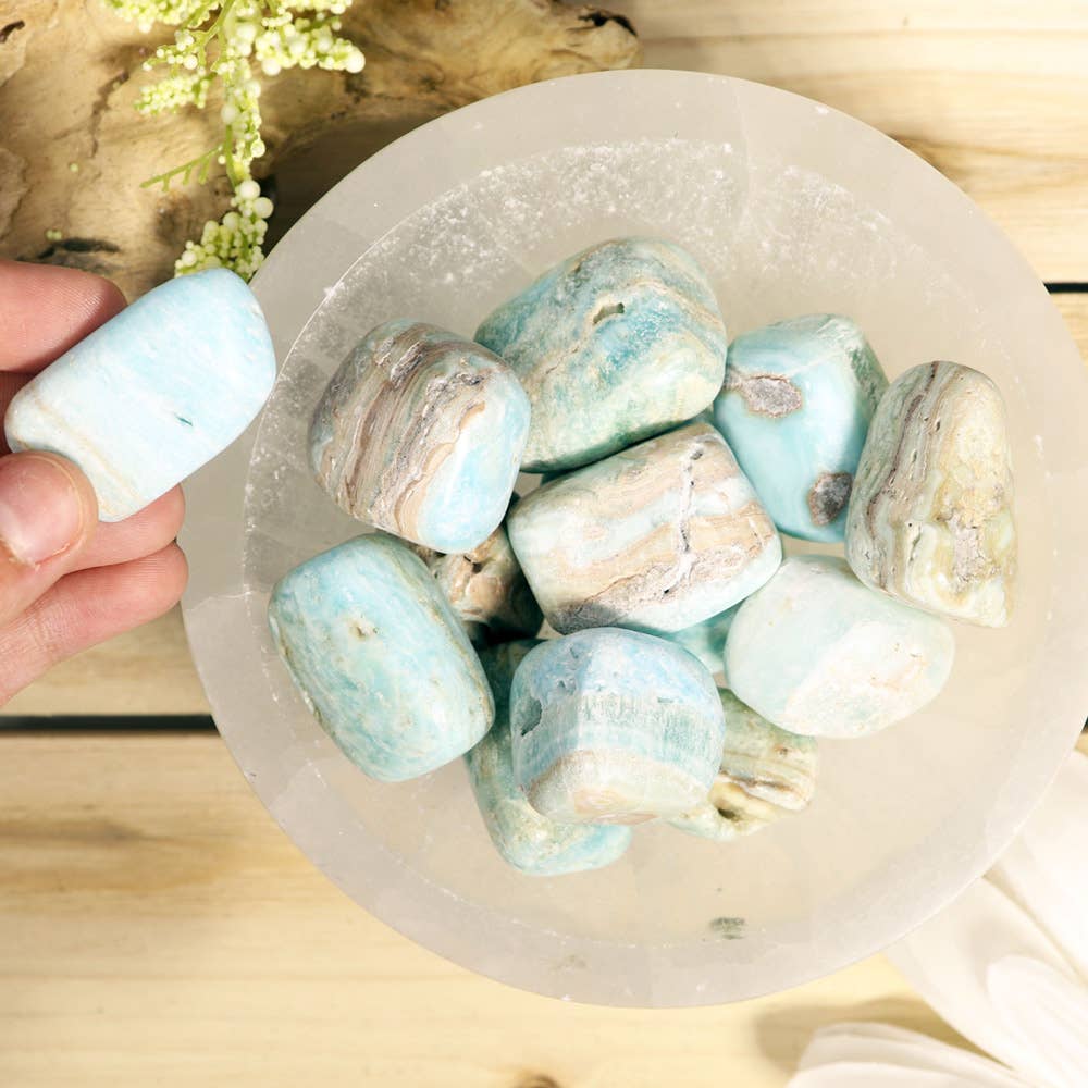 Blue Aragonite Tumbled Stones