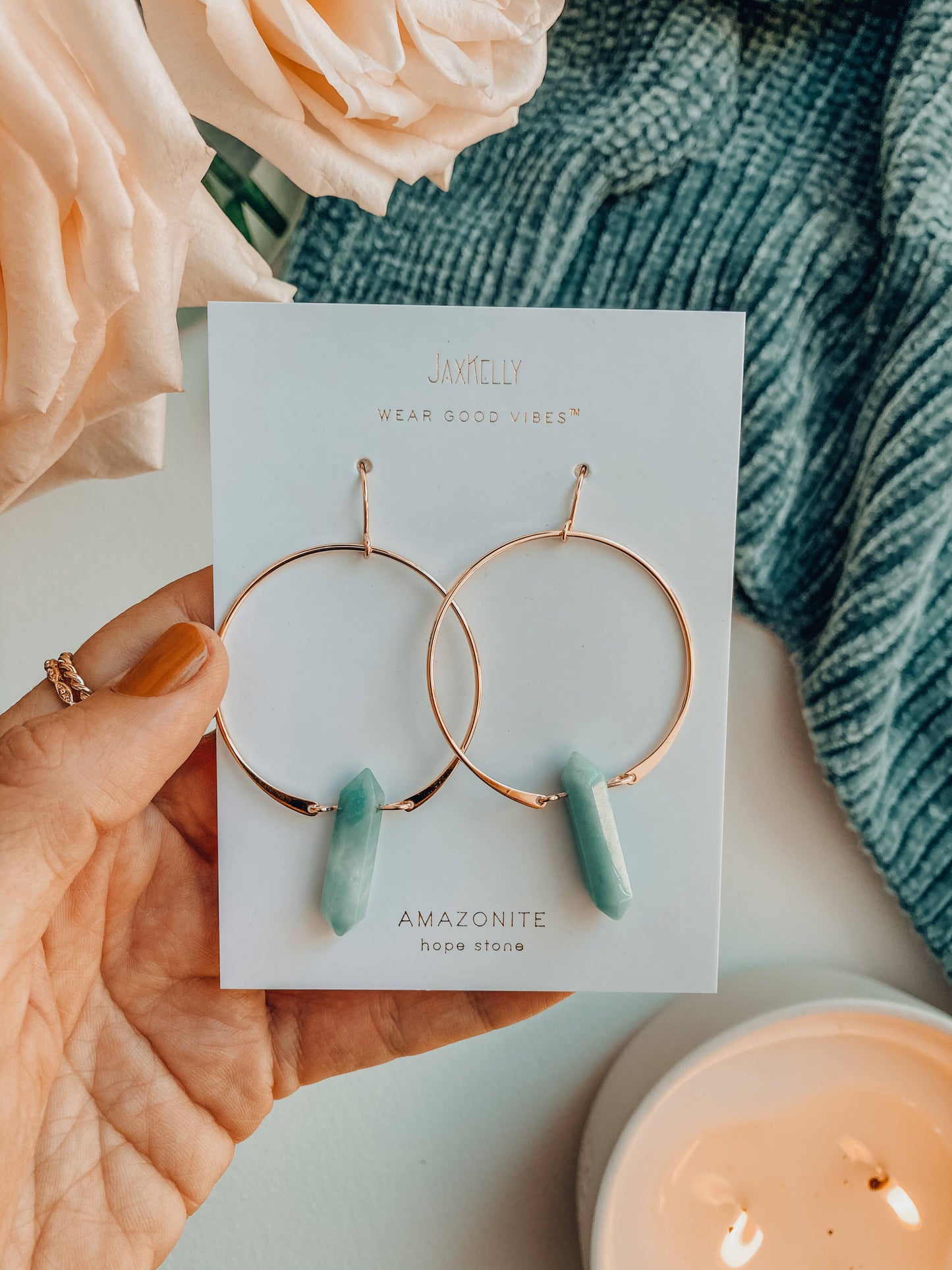 Hoops - Amazonite - Earring