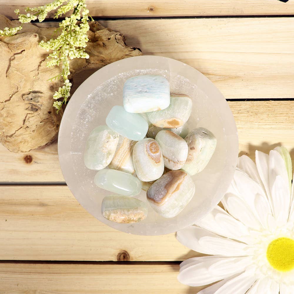 Caribbean Blue Calcite Tumbled Stones