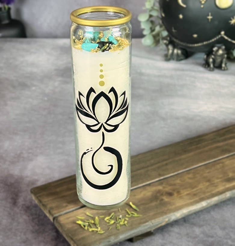 Large 100 Hour Crystal Intention Candle For Witchcraft