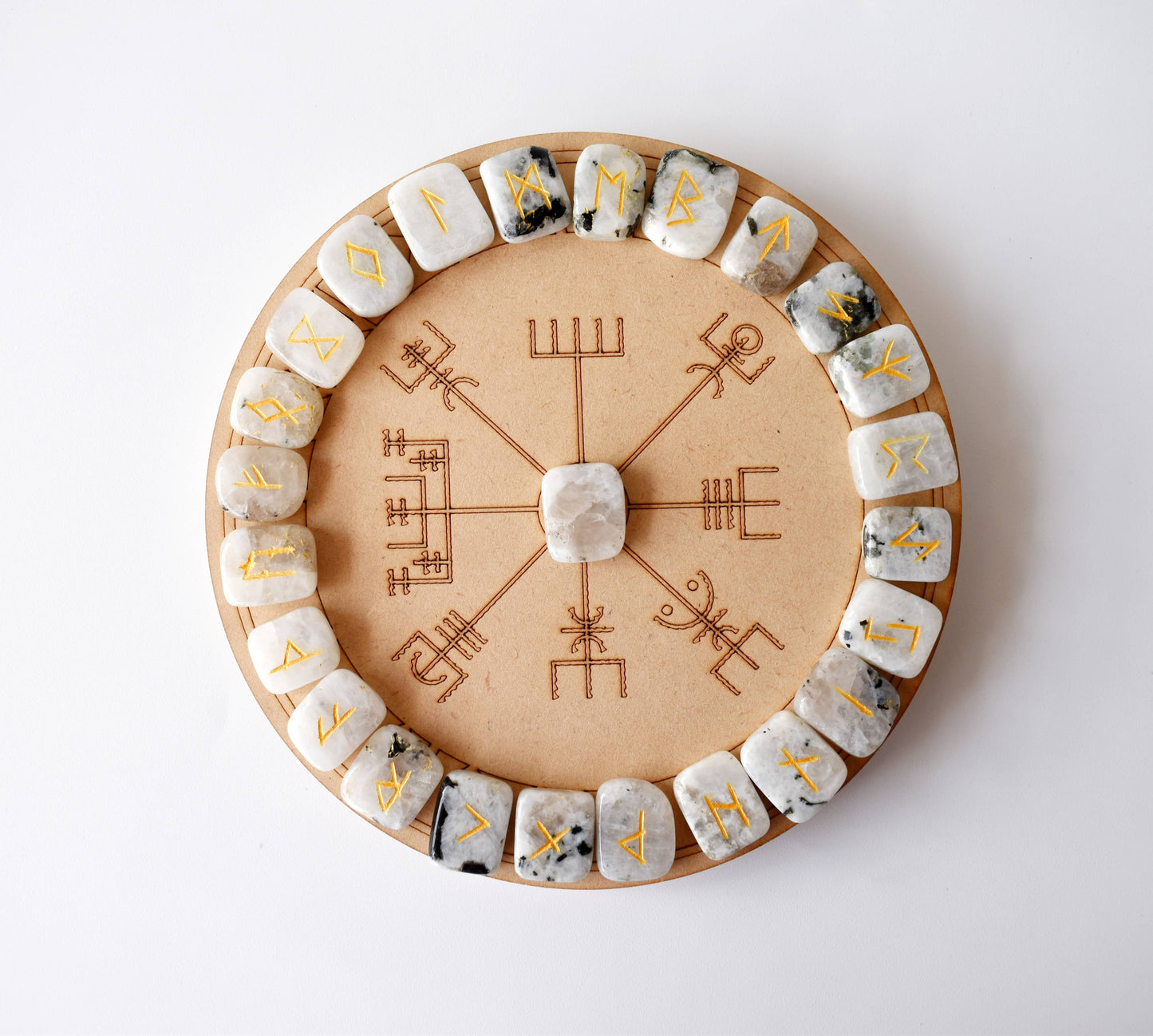 Rainbow Moonstone Rune Set(Growth  and Stress Relief)