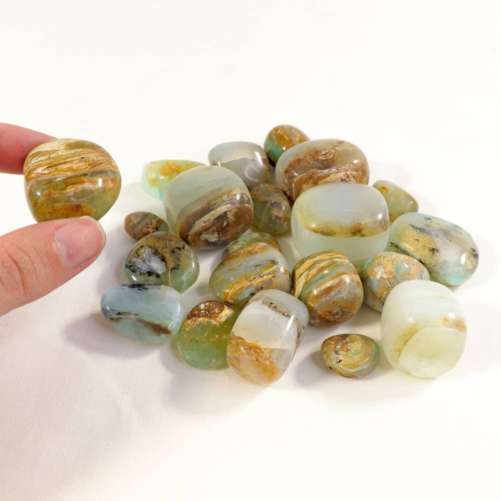 Blue Opal Tumbled Stones - Peruvian Blue