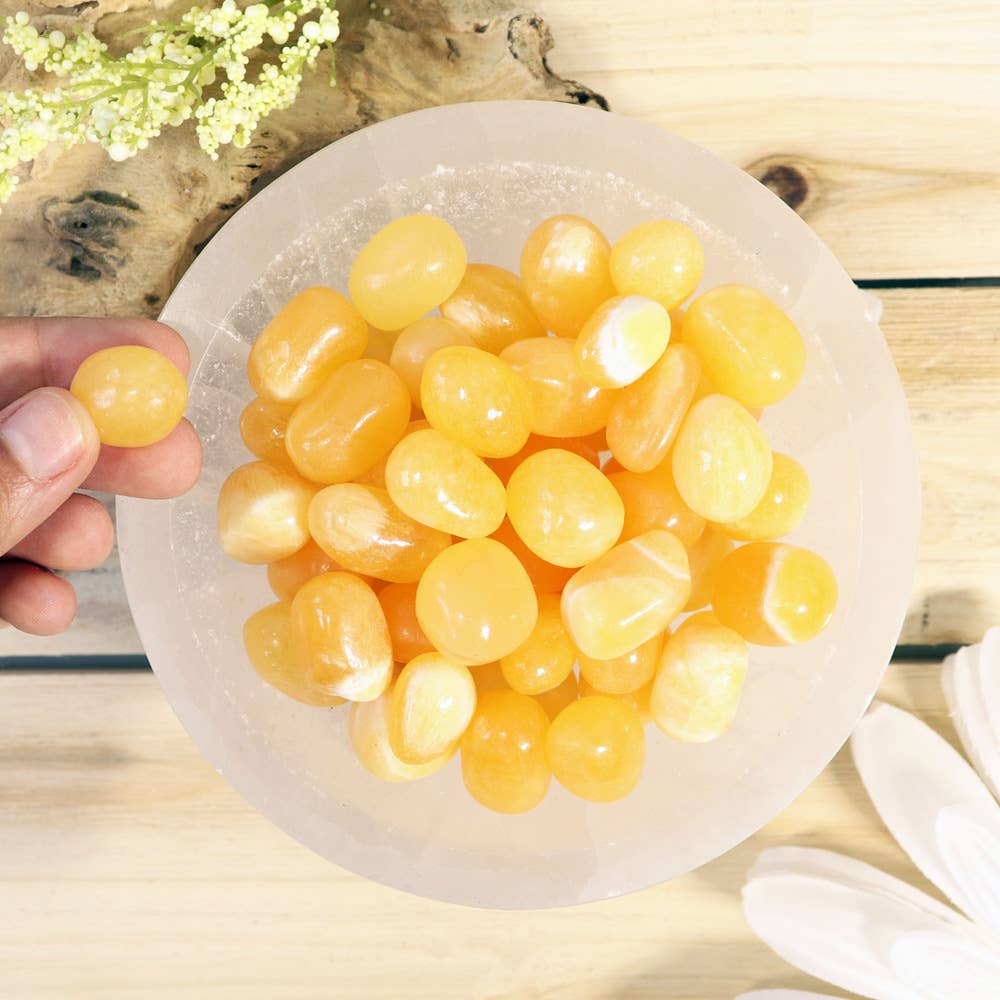 Orange Calcite Tumbled Stones | Orange Calcite Crystal