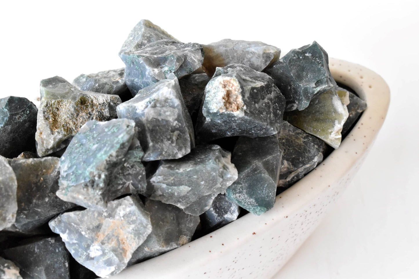 1Pc Moss Agate Rough Stones ~ 1 inch Raw Crystals