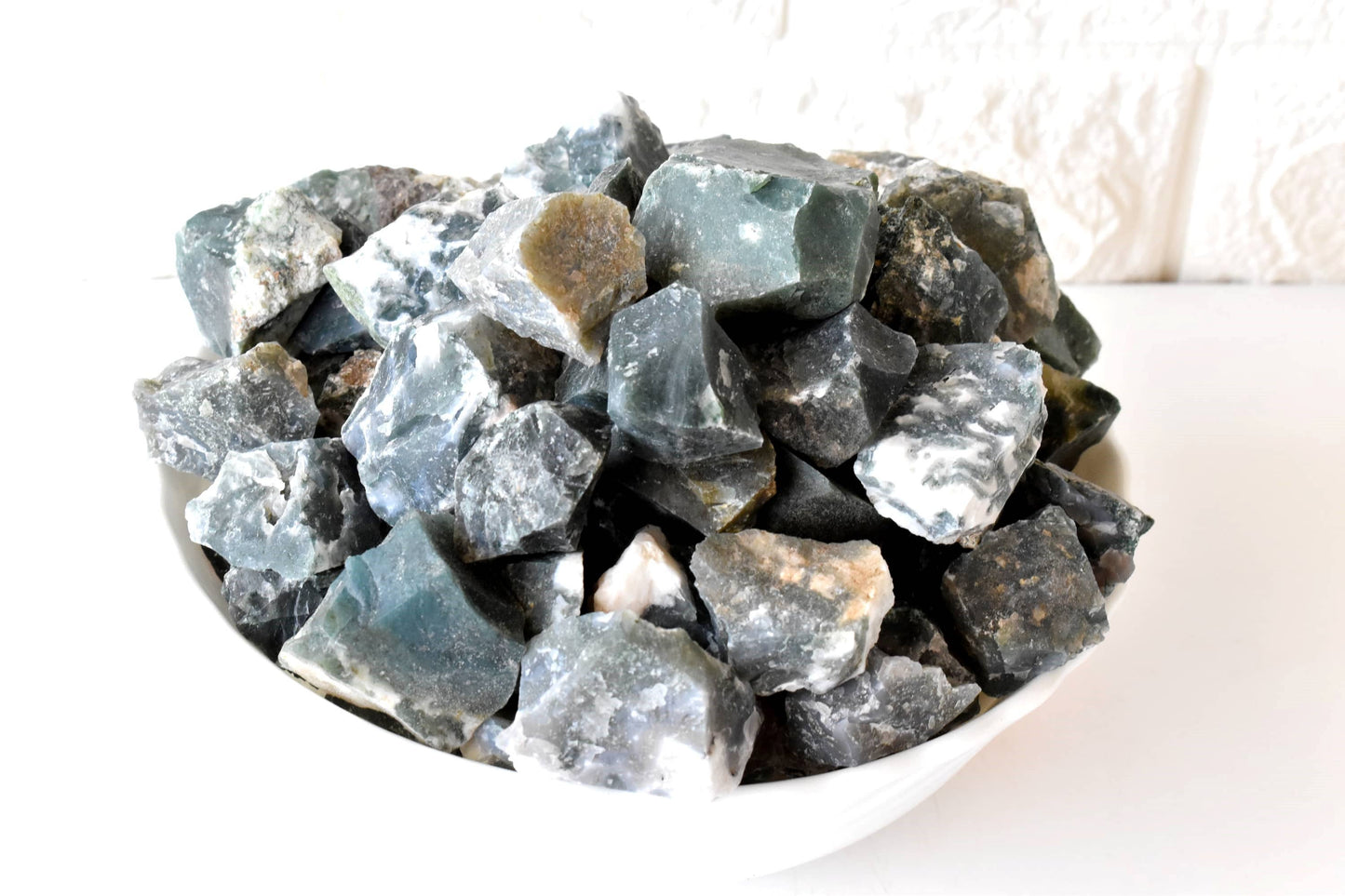 1Pc Moss Agate Rough Stones ~ 1 inch Raw Crystals