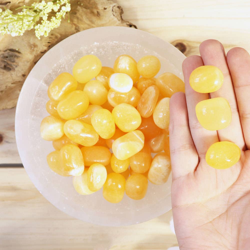 Orange Calcite Tumbled Stones | Orange Calcite Crystal