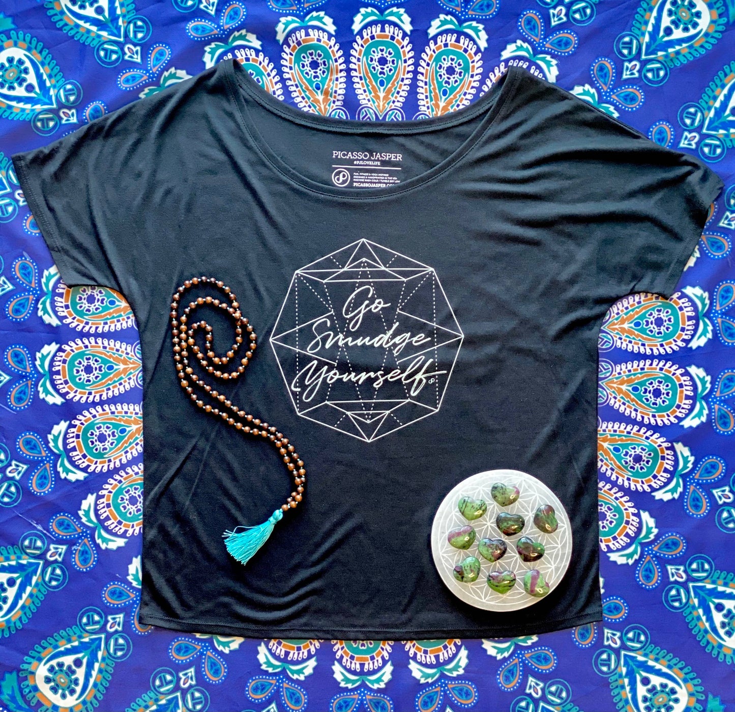 Go Smudge Yourself, Black Flowy Tee