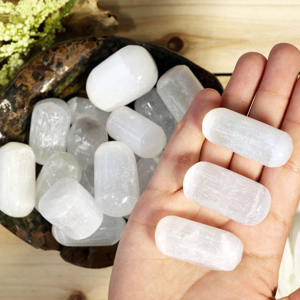 Tumbled Stones White Selenite