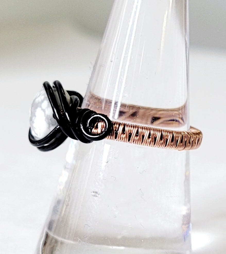 Howlite Wire Wrapped Ring