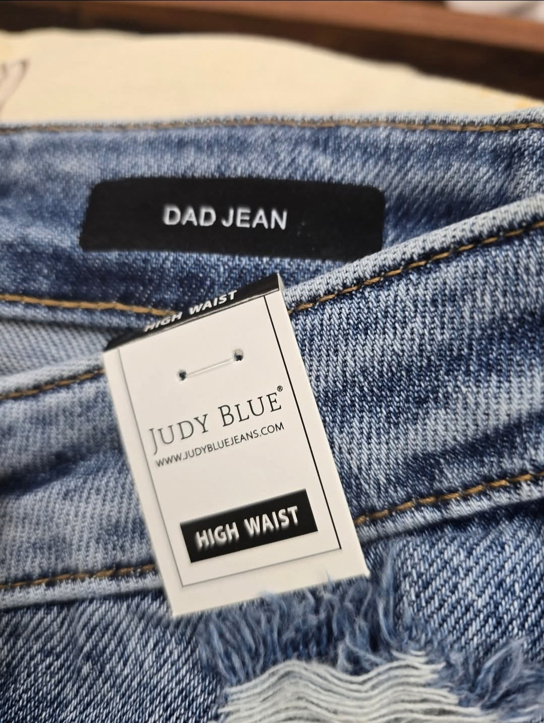 Women's High Waisted Rigid Magic Criss Cross Waist Dad Jeans by Judy Blue