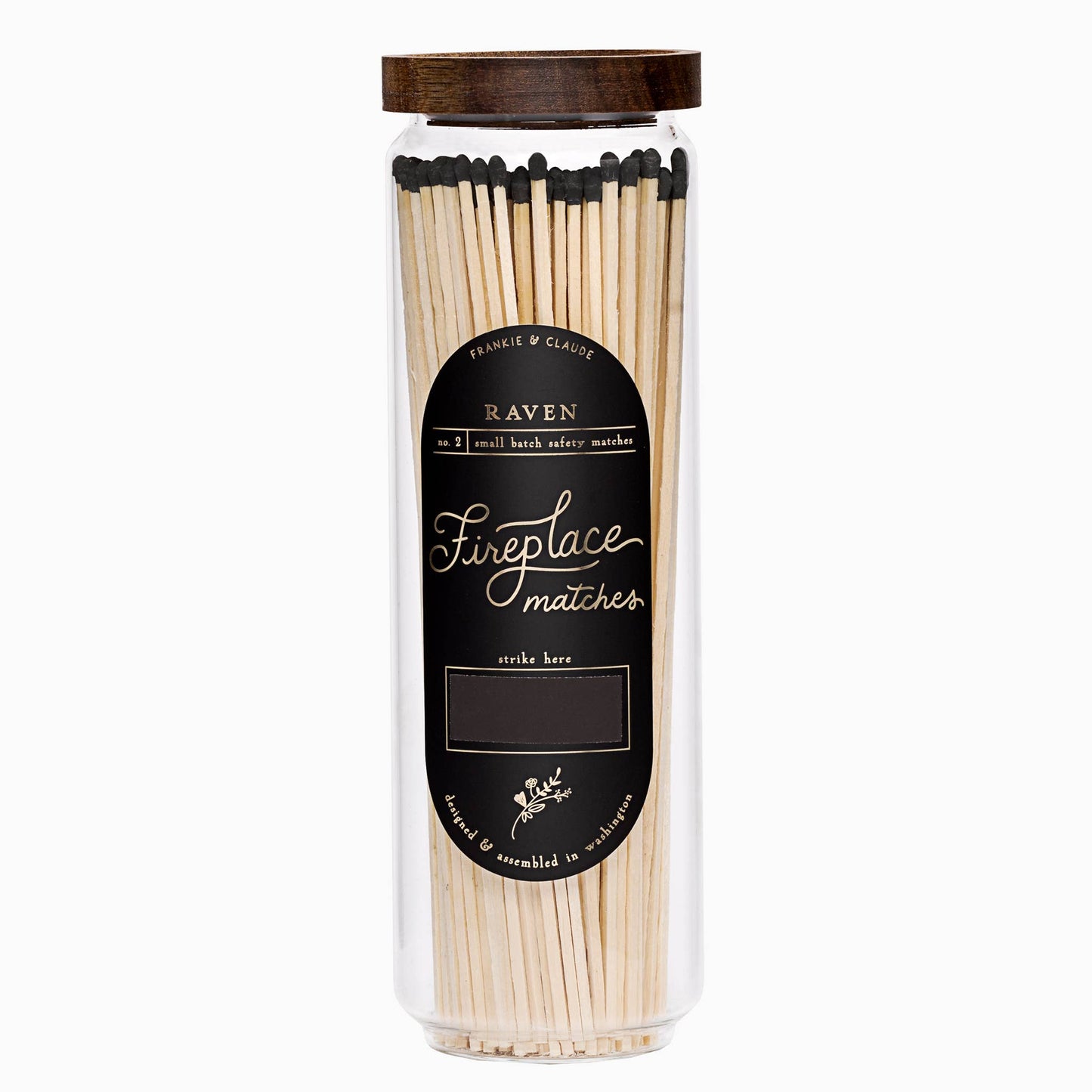 Raven Black Fireplace Match Jar