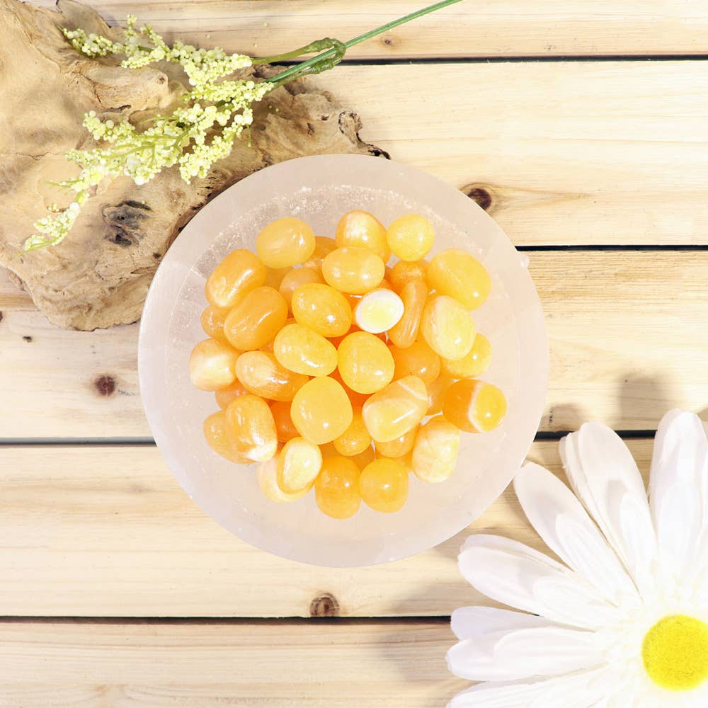 Orange Calcite Tumbled Stones | Orange Calcite Crystal