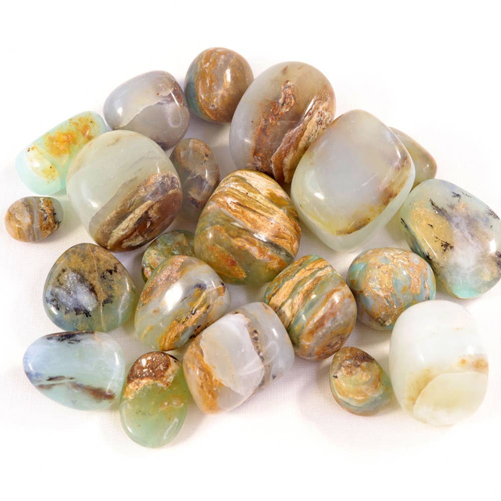 Blue Opal Tumbled Stones - Peruvian Blue