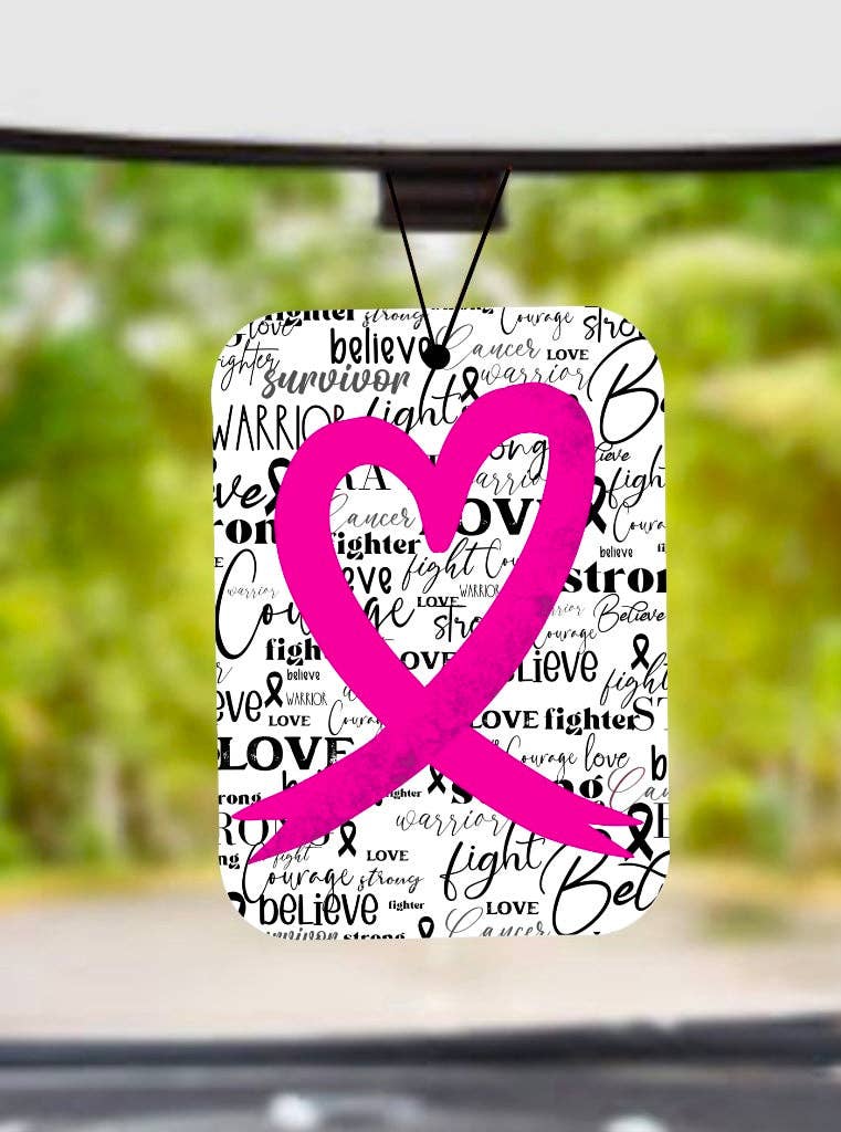 Pink Ribbon Breast Cancer ~ Car Air Freshener Freshie ~ Fruit Loops Scent