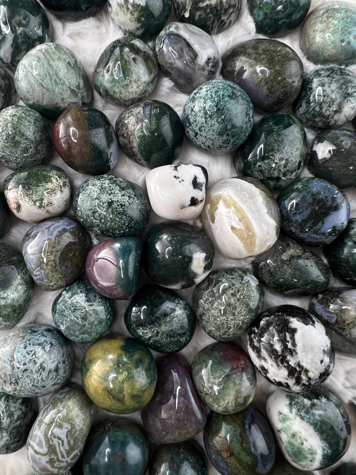 Moss Agate Tumble