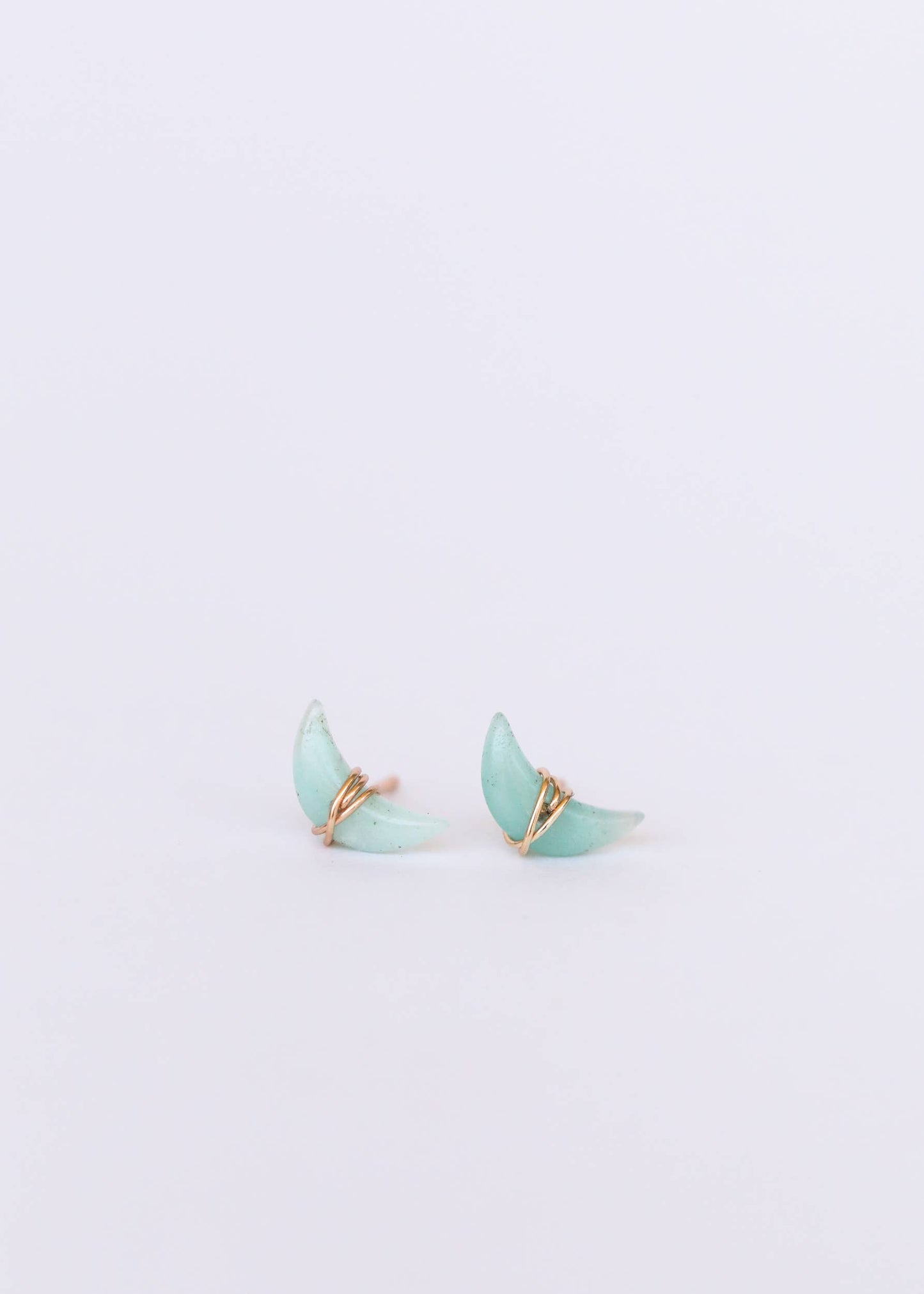 Wire Wrapped Moon - Amazonite - Earring