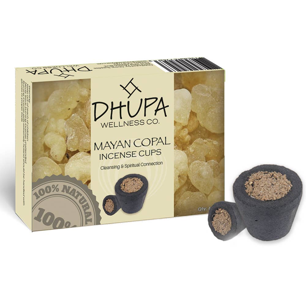 Copal Natural Incense DHUPA Box with 6 Smudge Cups