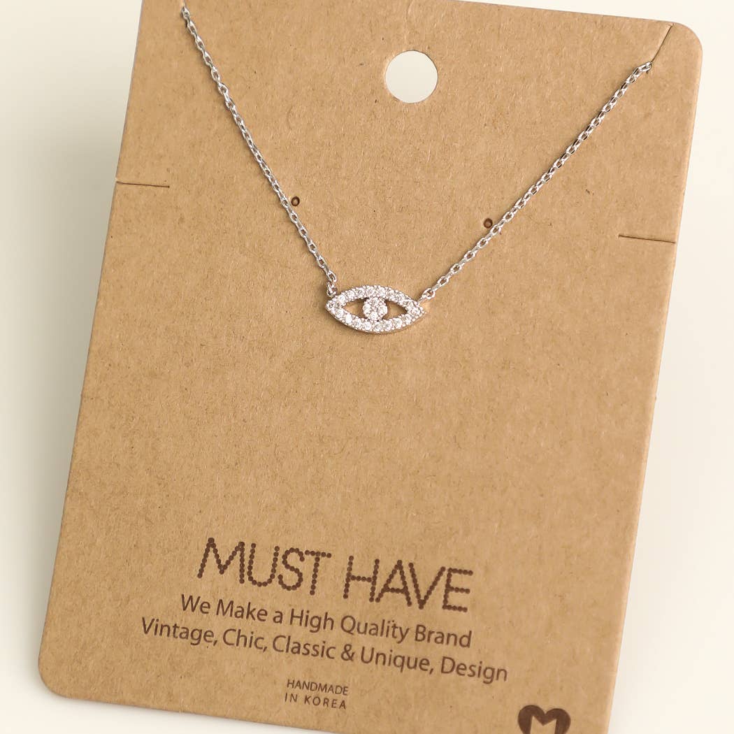 Pave Evil Eye Necklace