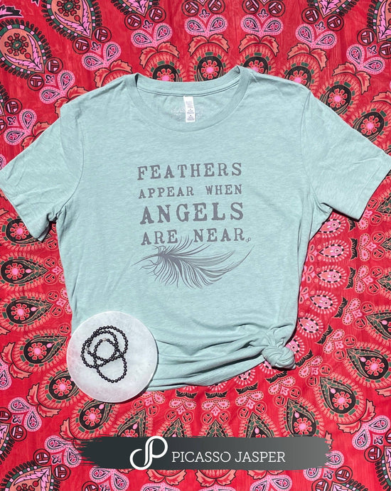 Feathers Appear When Angels Are Near, 99% Cotton, Crewneck