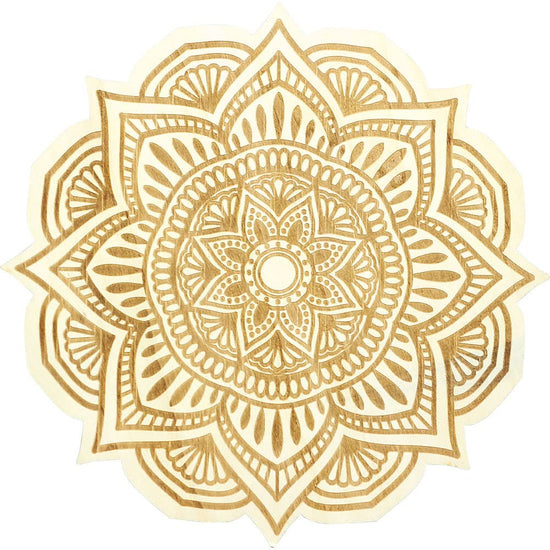 Wood Crystal Grid - Flower Mandala