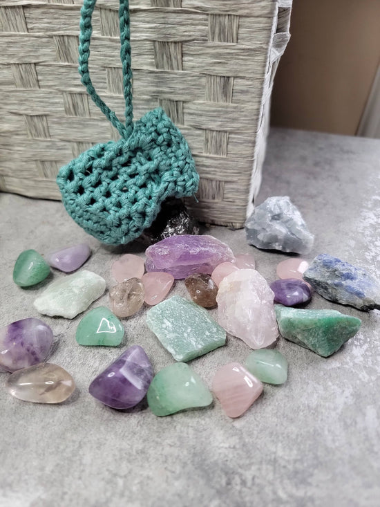 Healing Crystal Pouch Necklace