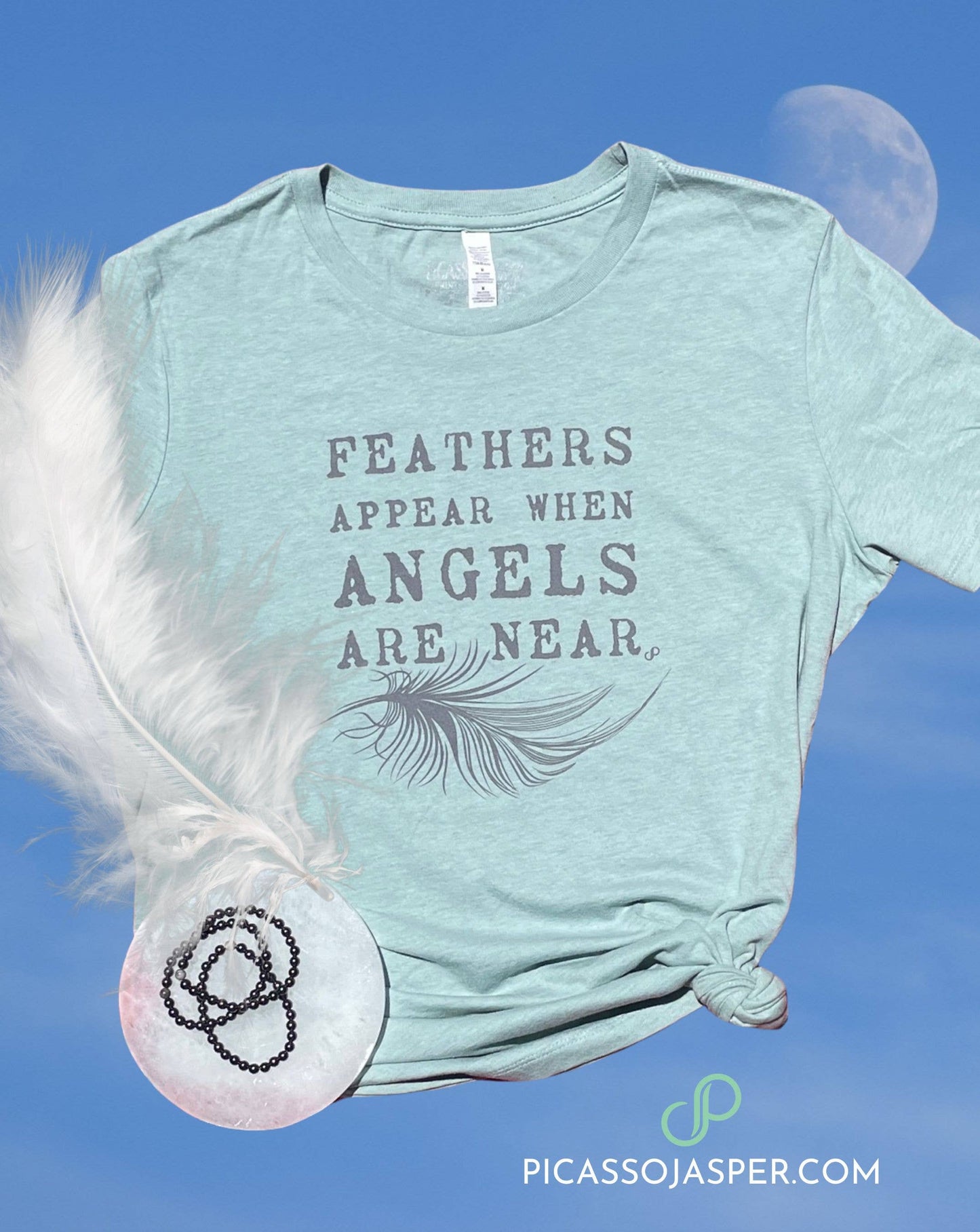 Feathers Appear When Angels Are Near, 99% Cotton, Crewneck