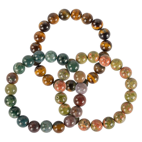 10mm Crystal Gemstone Stretch Bracelets