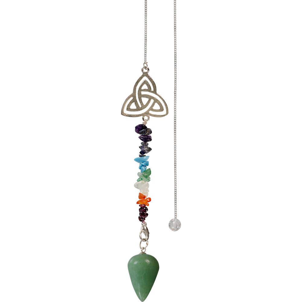 Pendulum-Chakra Triquetra Green Aventurine