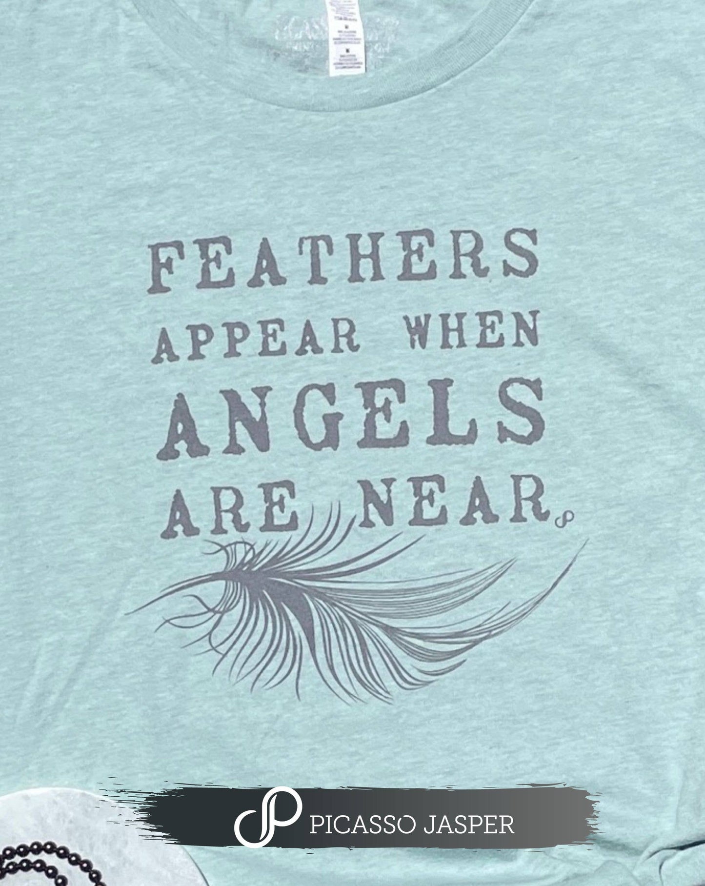 Feathers Appear When Angels Are Near, 99% Cotton, Crewneck